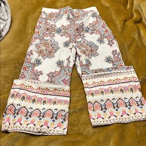 Rachel Zoe | Women’s Size XS Bohemian Patterned Wide-Leg Linen Blend Pants
